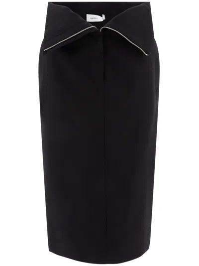 ALEXANDER MCQUEEN FOLDED-EDGE MIDI SKIRT