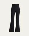 Alexander Mcqueen Foldover-waist Flare Trousers In Black