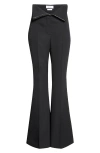 Alexander Mcqueen Foldover-waist Flare Trousers In Black