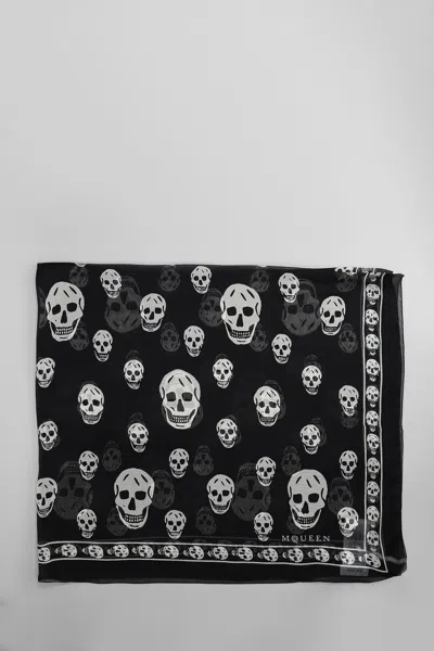 ALEXANDER MCQUEEN FOULARD IN BLACK SILK