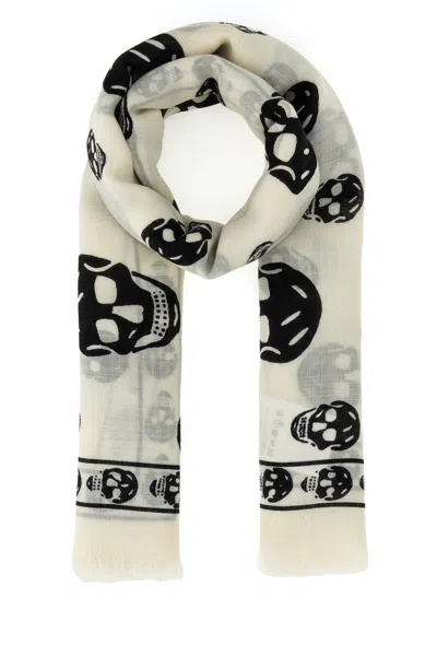 Alexander Mcqueen Printed Chiffon Foulard In Multi