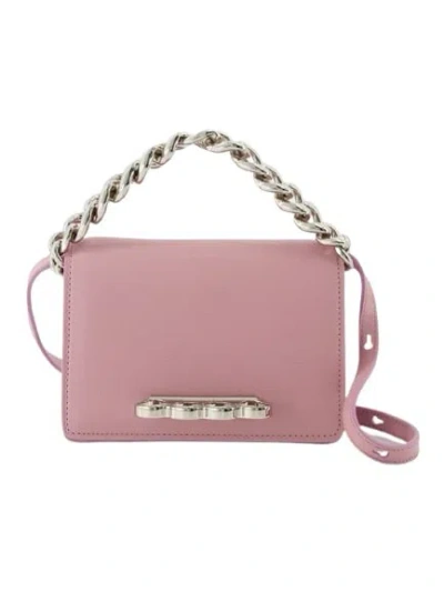 Alexander Mcqueen Four Ring Mini Chain Bag In Pink