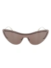 ALEXANDER MCQUEEN FRAMELESS-DESIGN MEDIUM GREY SUNGLASSES