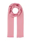 Alexander Mcqueen Soft Wool Blend Scarf With Fringed Edges In Pink