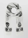 ALEXANDER MCQUEEN FRAYED SCARF WITH SKULL PRINT