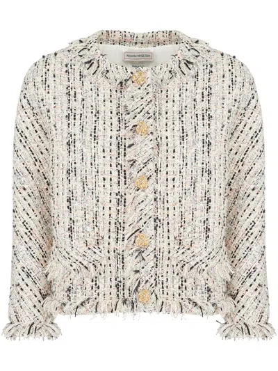 ALEXANDER MCQUEEN FRAYED TWEED JACKET