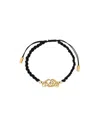 Alexander Mcqueen Friendship Bracelet With Seal Logo In Black