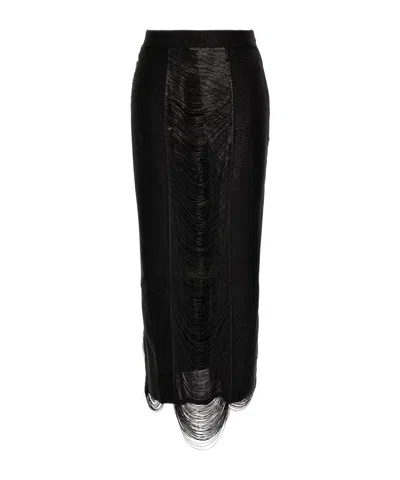 ALEXANDER MCQUEEN ALEXANDER MCQUEEN ARMOR STITCH FRINGED SKIRT