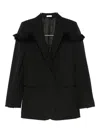 Alexander Mcqueen Fringed-detail Single-breasted Blazer In Black