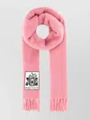 Alexander Mcqueen Fringed Edges Alpaca Blend Scarf In Pink