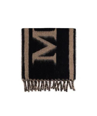ALEXANDER MCQUEEN ALEXANDER MCQUEEN LOGO JACQUARD FRINGED-EDGE SCARF