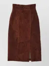Alexander Mcqueen Alexander Mc Queen Chestnut Brown Front Slit Skirt