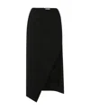 Alexander Mcqueen Asymmetric Wool And Mohair-blend Midi Skirt In Black