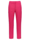 Alexander Mcqueen Fuchsia Cigarette Pants With Welt Pocket In Viscose Blend Woman In Fuchsia