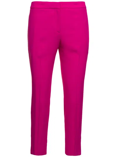 Alexander Mcqueen Cigarette Trousers Sustainable Leaf Crepe In Pink