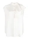 Alexander Mcqueen Sleeveless Ruffled Blouse In White
