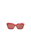 Alexander Mcqueen Logo-print Rectangle-frame Sunglasses In Red