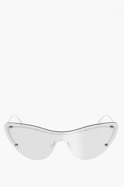 Alexander Mcqueen Full-lense Mirror Sunglasses With Studded Detail Grösse Unica