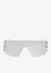 Alexander Mcqueen Eyewear Futuristic Shield Sunglasses In Gray