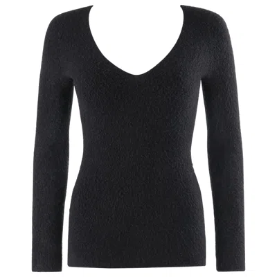 Pre-owned Alexander Mcqueen F/w 1995 "highland Rape" Black Long Sleeve V Neck Knit Sweater