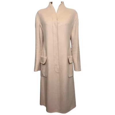 Pre-owned Alexander Mcqueen F/w 2004 Beige Open-front Stand-collar Midi Coat In Brown