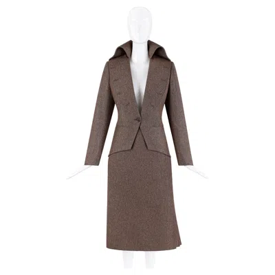 Pre-owned Alexander Mcqueen F/w 2006 "the Widows Of Culloden" Wool Jacket & Skirt Suit Set In Gray
