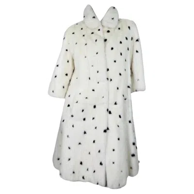 Pre-owned Alexander Mcqueen F/w 2008 Runway Mink Fur White Black Coat It 40 - Us 4/6
