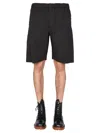 Alexander Mcqueen Men's Gabardine Bermuda Shorts In Black