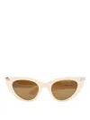 Alexander Mcqueen Punk Rivet Cat-eye Sunglasses In Beige