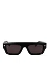Alexander Mcqueen Black Acetate Sunglasses In Black