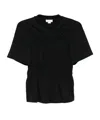 Alexander Mcqueen Gathered Detail T-shirt In Black