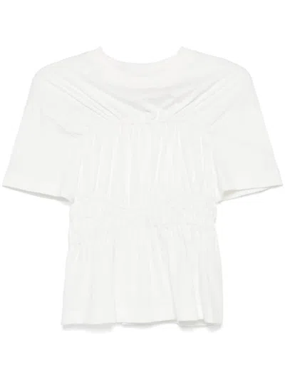 Alexander Mcqueen Gathered Detail T-shirt In White