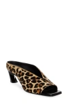 Alexander Mcqueen Genuine Calf Hair Open Toe Mule In 2044 - Leopardblack