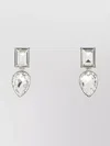 Alexander Mcqueen Geometric Crystal Stud Earrings In Metallic