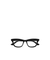 Alexander Mcqueen Eyewear Square Frame Glasses In Shiny Black