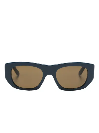 Alexander Mcqueen Geometric-frame Sunglasses In Blue