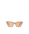 Alexander Mcqueen Geometric Frame Sunglasses In Brown