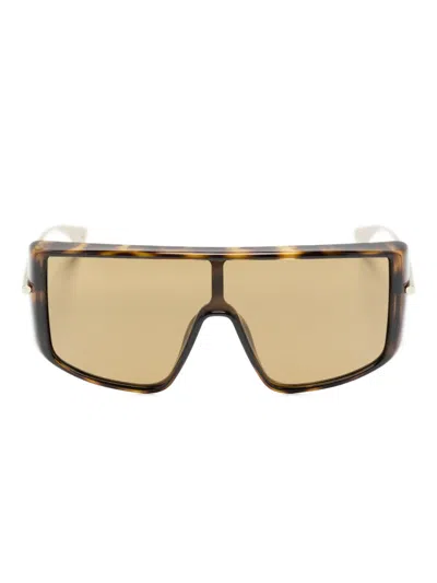 Alexander Mcqueen Geometric-frame Sunglasses In Brown
