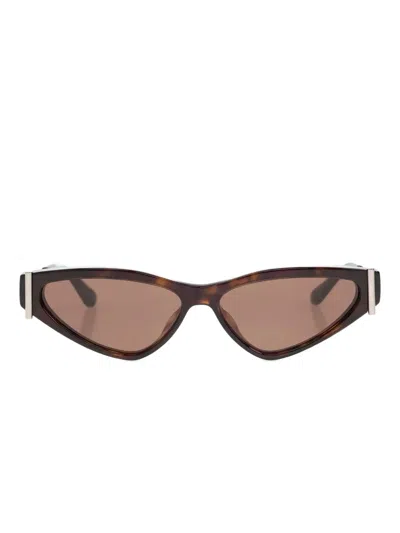 Alexander Mcqueen Geometric-frame Sunglasses In Brown