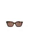 Alexander Mcqueen Logo-print Rectangle-frame Sunglasses In Brown