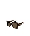 Alexander Mcqueen Geometric Frame Sunglasses In Brown