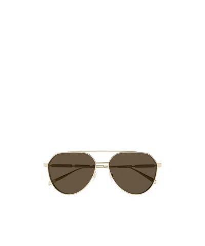 Alexander Mcqueen Geometric Frame Sunglasses In Brown