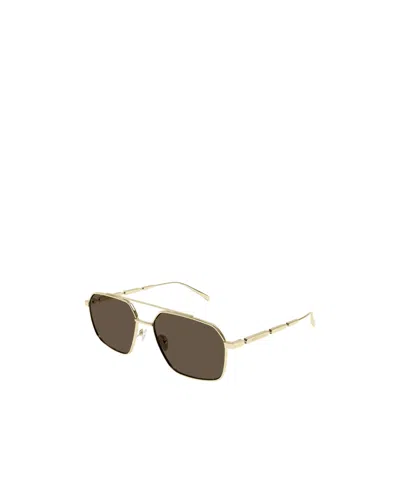 Alexander Mcqueen Geometric Frame Sunglasses In Brown
