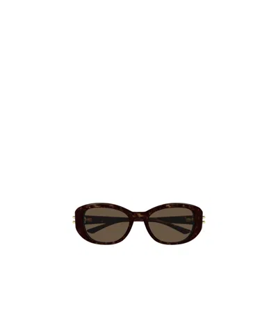 Alexander Mcqueen Eyewear Oval Frame Sunglasses In Brown