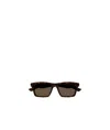 Alexander Mcqueen Geometric Frame Sunglasses In Brown