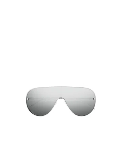 Alexander Mcqueen Geometric Frame Sunglasses In Gray