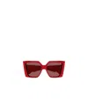 Alexander Mcqueen Geometric Frame Sunglasses In Red
