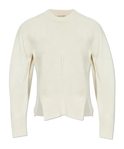 ALEXANDER MCQUEEN ALEXANDER MCQUEEN CHEVRON CORSET CREWNECK JUMPER