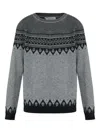 Alexander Mcqueen Mcqueen Skull Fair Isle Wool Crewneck Sweater In Gray