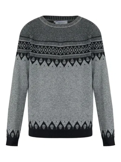 ALEXANDER MCQUEEN GEOMETRIC PATTERN WOOL PULLOVER